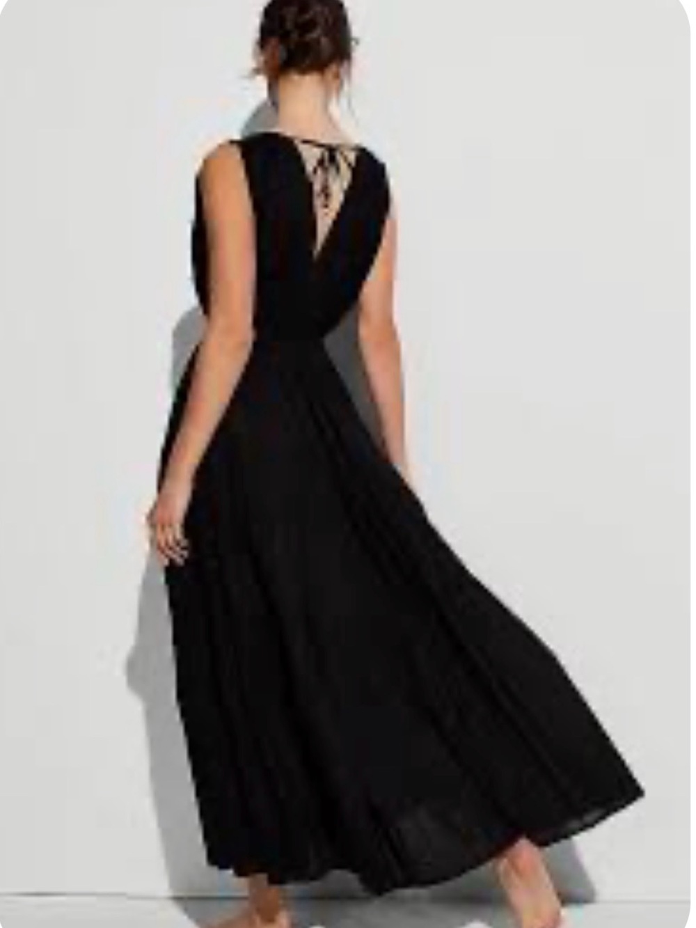 Abercrombie & Fitch Black V-Neck Maxi Dress size L - Picture 8 of 8